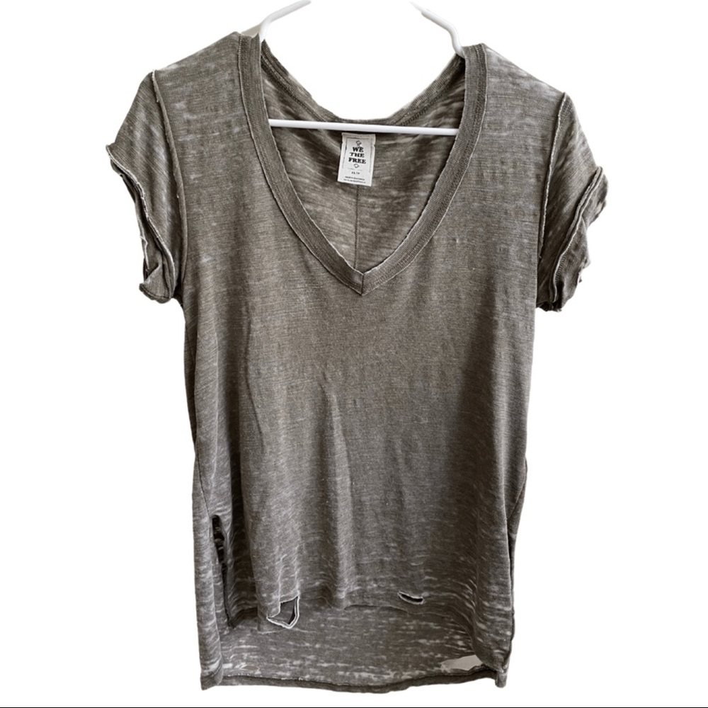 Free People Army Green Tee